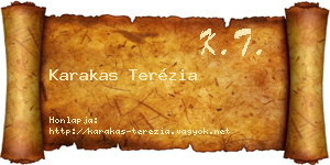 Karakas Terézia névjegykártya